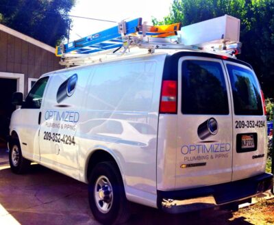 Sonora plumbing service workers at Optimized Plumbing & Piping use a fully stocked van like this for all service calls.